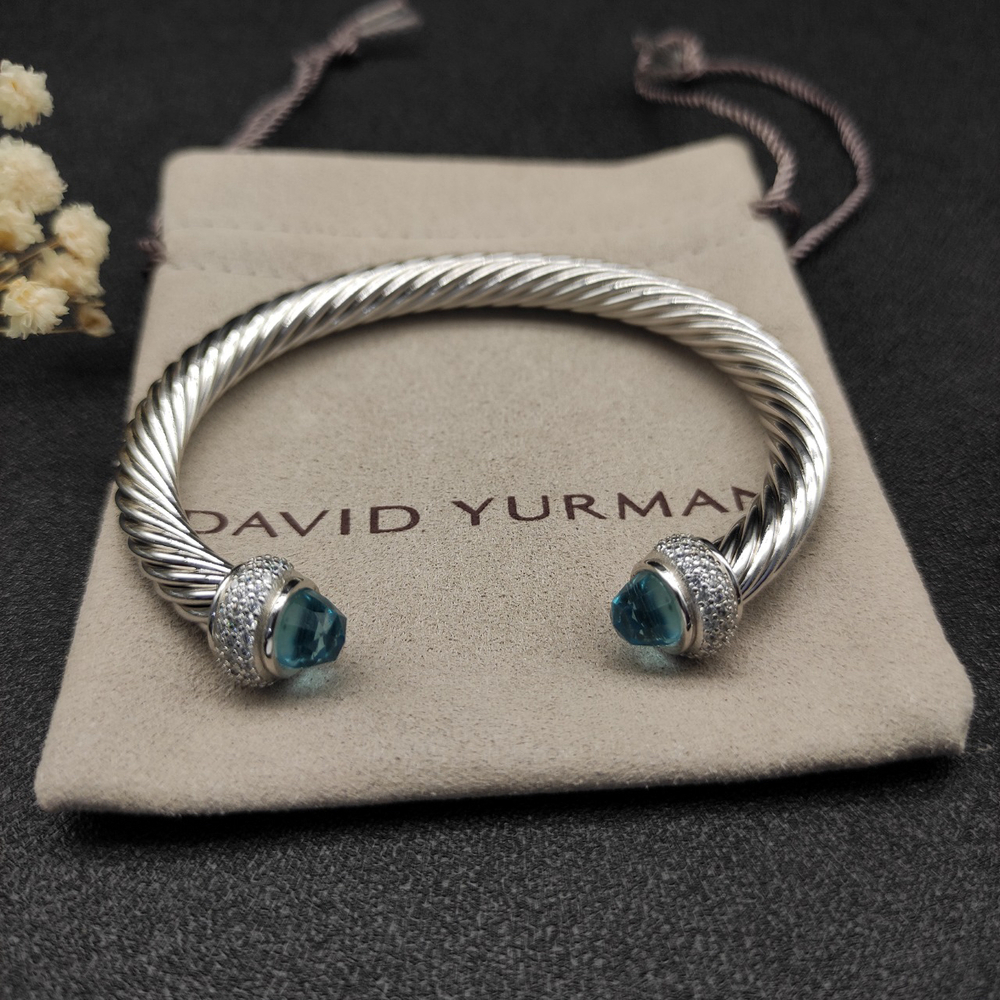 David Yurman 7mm full-diamond blue diamond bracelet